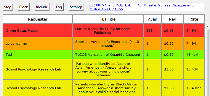 A screenshot of Mturk Advantage.